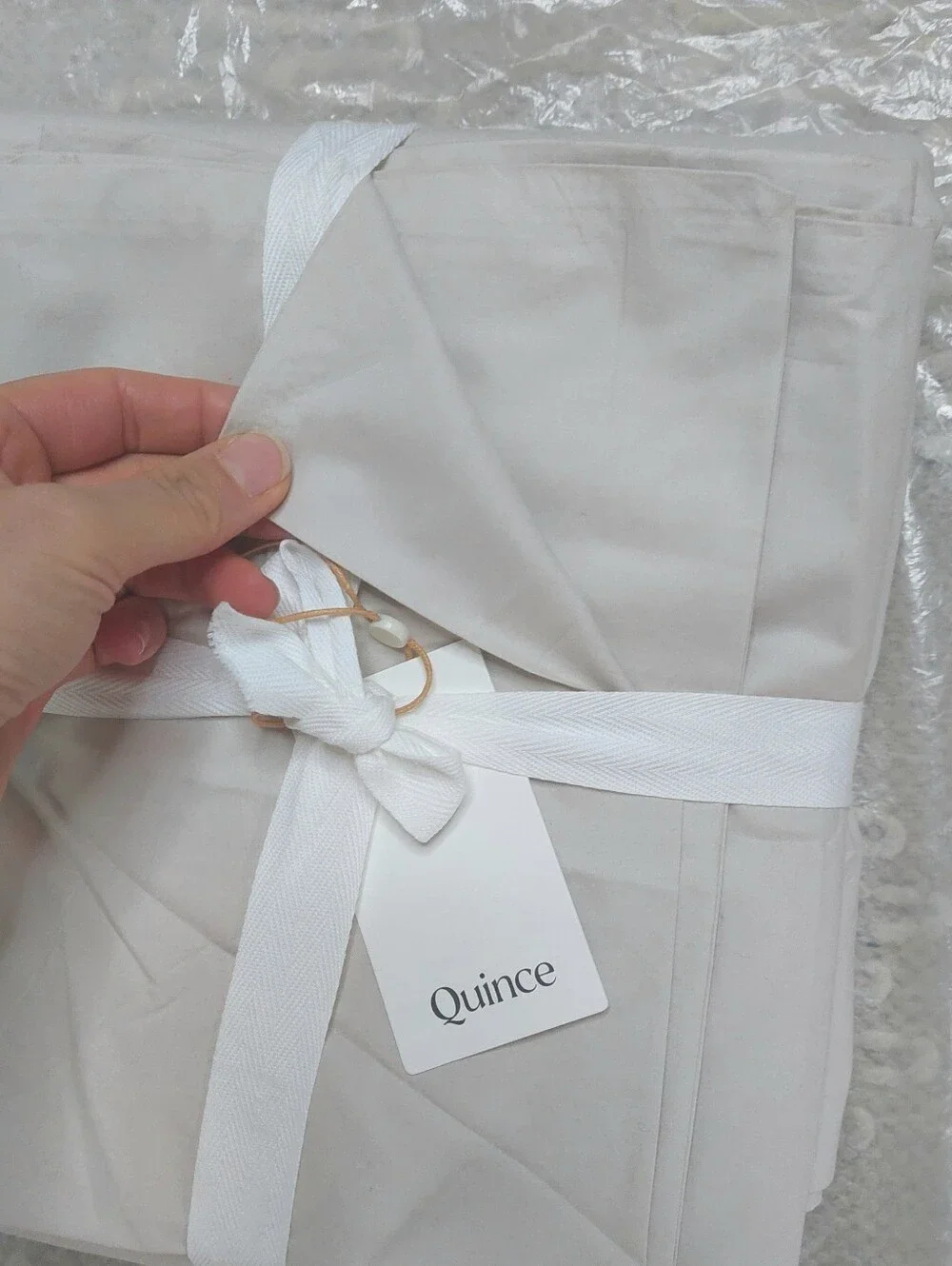 NWT! Quince 100% Organic Cotton Percale Sand Duvet & Shams! Full/ Queen (911)